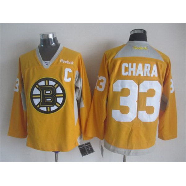 Boston Bruins #33 Zdeno Chara 2014 Training Yellow Jersey