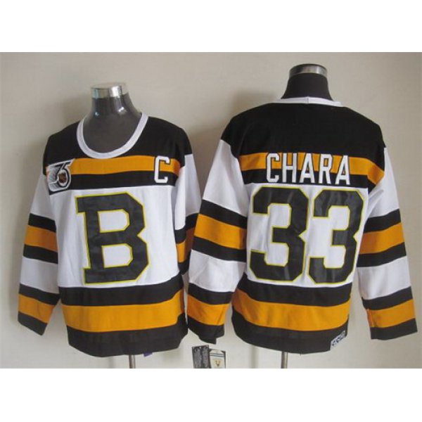 Boston Bruins #33 Zdeno Chara White 75TH Throwback CCM Jersey