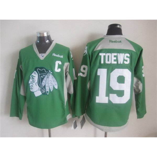 Chicago Blackhawks #19 Jonathan Toews 2014 Training Green Jersey