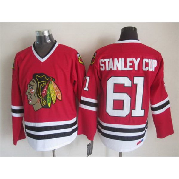 Chicago Blackhawks #61 Stanley Cup Red Throwback CCM Jersey