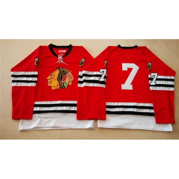 Chicago Blackhawks #7 Chris Chelios 1960-61 Red Vintage Jersey