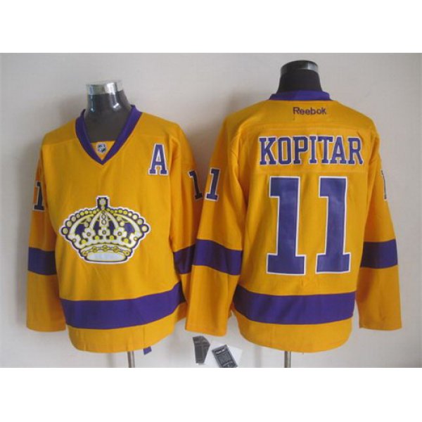 Los Angeles Kings #11 Anze Kopitar Yellow Jersey