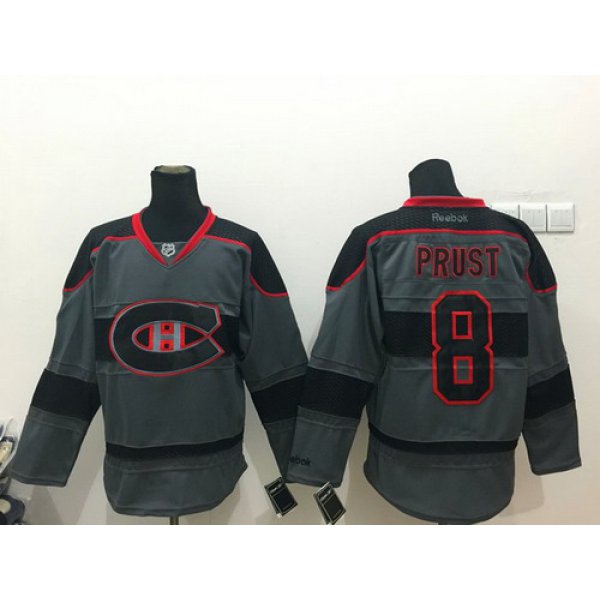 Montreal Canadiens #8 Brandon Prust Charcoal Gray Jersey