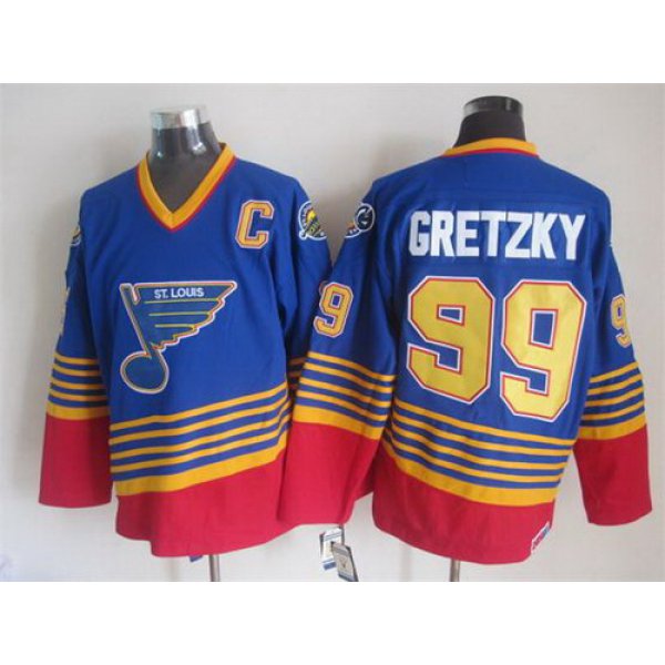St. Louis Blues #99 Wayne Gretzky 1995 Blue Throwback CCM Jersey