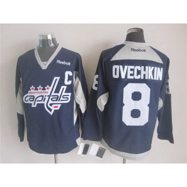 Washington Capitals #8 Alex Ovechkin 2014 Training Navy Blue Jersey