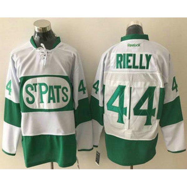 Men's Toronto Maple Leafs 44 Morgan Rielly White 2017 St. Patrick's Day Green Stitched NHL Reebok Hockey Jersey