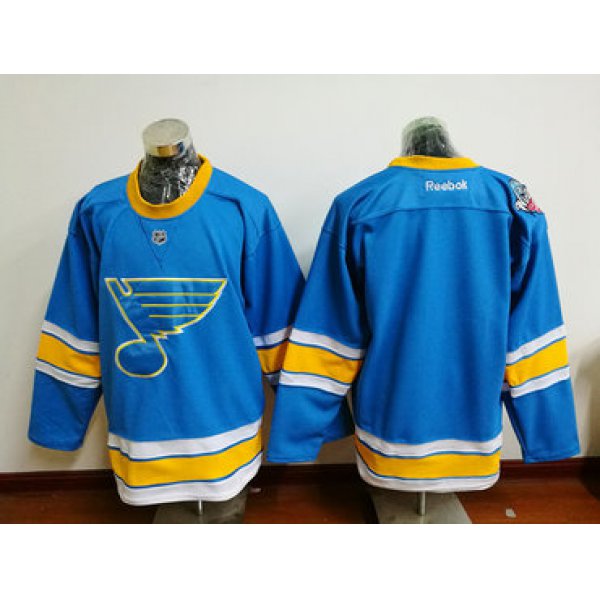 Blues Blank Blue 2017 Winter Classic Reebok Jersey