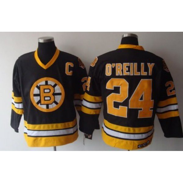 Boston Bruins #24 Terry O'Reilly Black Throwback CCM Jersey