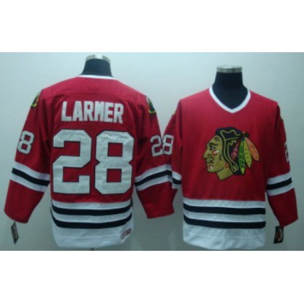 Chicago Blackhawks #28 Steve Larmer Red Throwback CCM Jersey