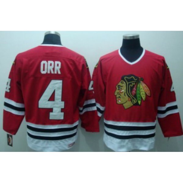 Chicago Blackhawks #4 Bobby Orr Red Throwback CCM Jersey