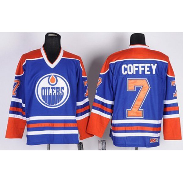 Edmonton Oilers #7 Paul Coffey Royal Blue Throwback CCM Jersey