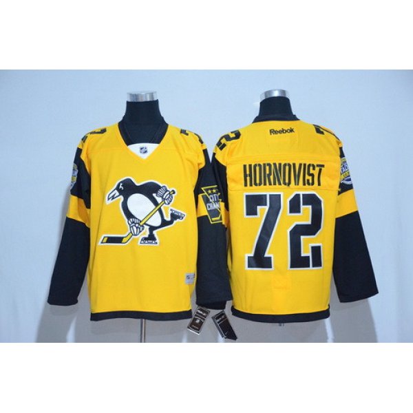 Men's Pittsburgh Penguins #72 Patric Hornqvist Yellow 2017 Stadium Series Stitched NHL Reebok Hockey Jersey