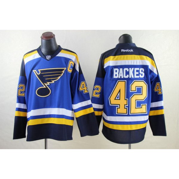 St. Louis Blues #42 David Backes 2014 Blue Jersey