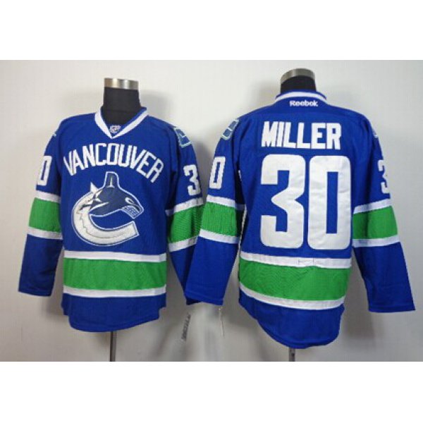 Vancouver Canucks #30 Ryan Miller Blue Jersey