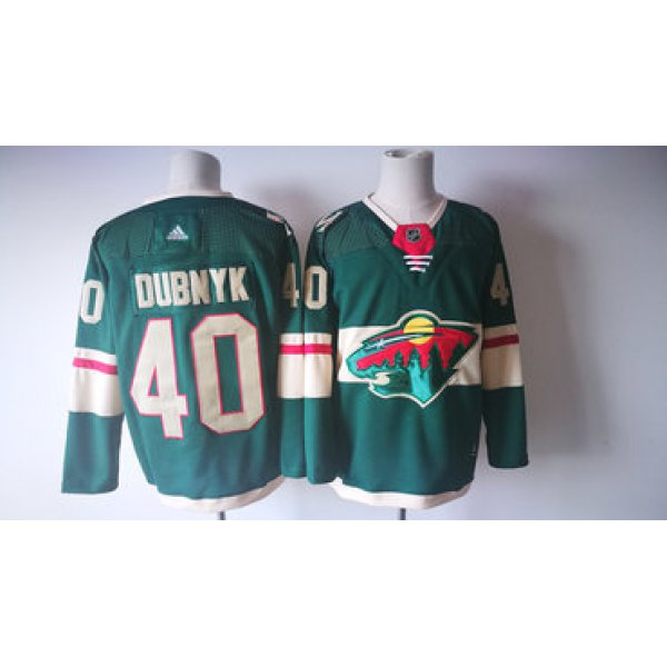 Men's Minnesota Wild #40 Devan Dubnyk Green 2017-2018 Hockey Stitched NHL Jersey