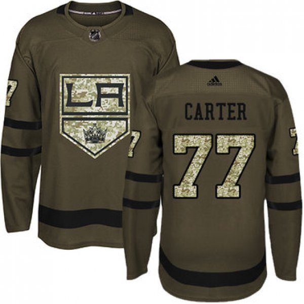 Adidas Kings #77 Jeff Carter Green Salute to Service Stitched NHL Jersey