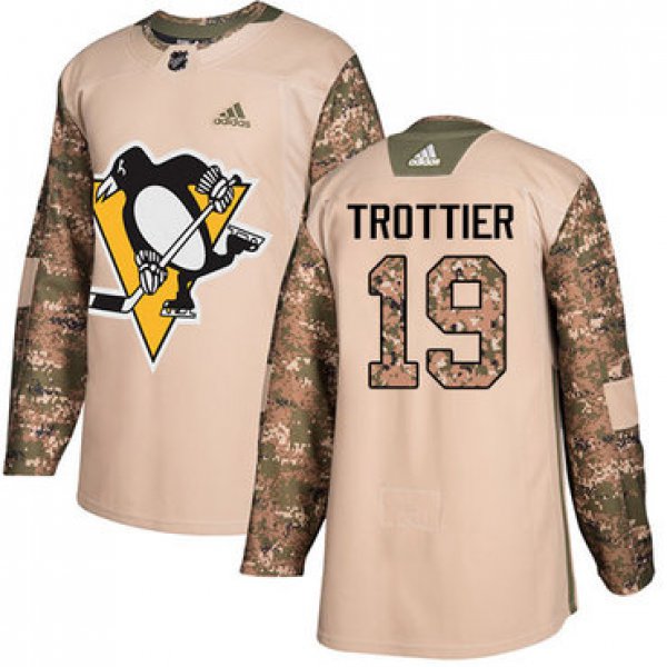 Adidas Penguins #19 Bryan Trottier Camo Authentic 2017 Veterans Day Stitched NHL Jersey