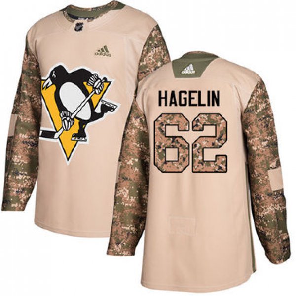 Adidas Penguins #62 Carl Hagelin Camo Authentic 2017 Veterans Day Stitched NHL Jersey