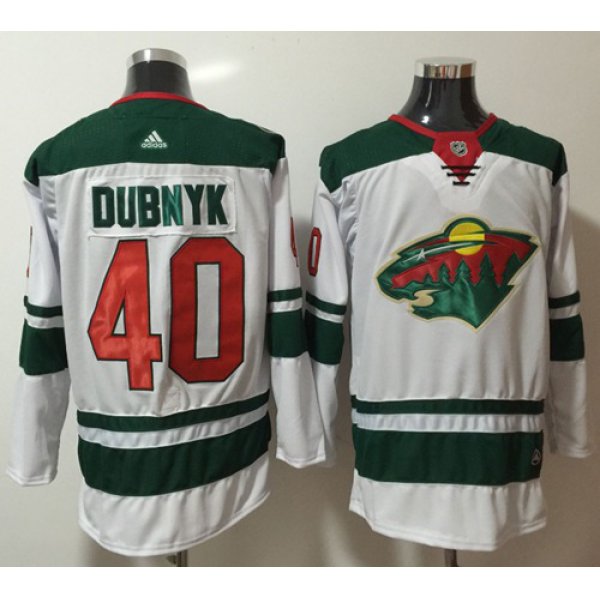 Adidas Wild #40 Devan Dubnyk White Road Authentic Stitched NHL Jersey