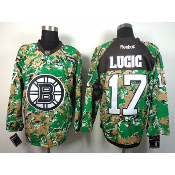 Boston Bruins #17 Milan Lucic 2014 Camo Jersey