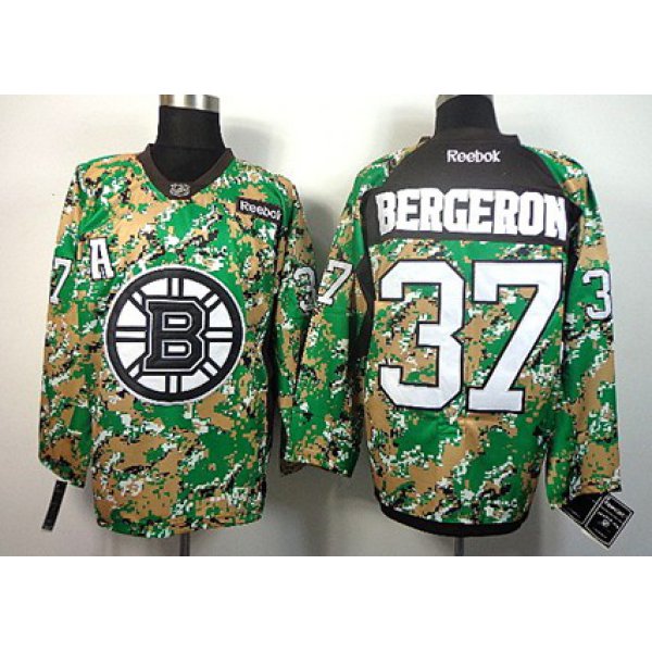 Boston Bruins #37 Patrice Bergeron 2014 Camo Jersey