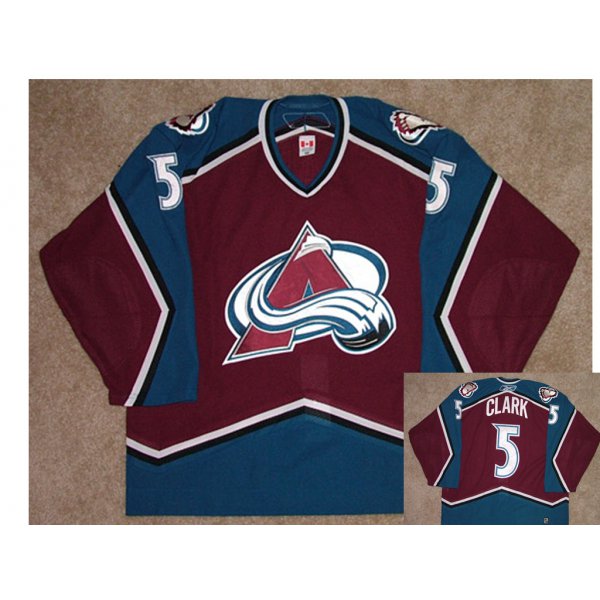 Men's Colorado Avalanche #5 Brett Clark Game Worn Reebok Jersey