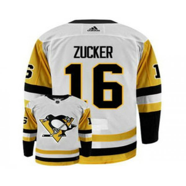 Men's Pittsburgh Penguins #16 Jason Zucker White Jersey White Adidas Stitched NHL Jersey