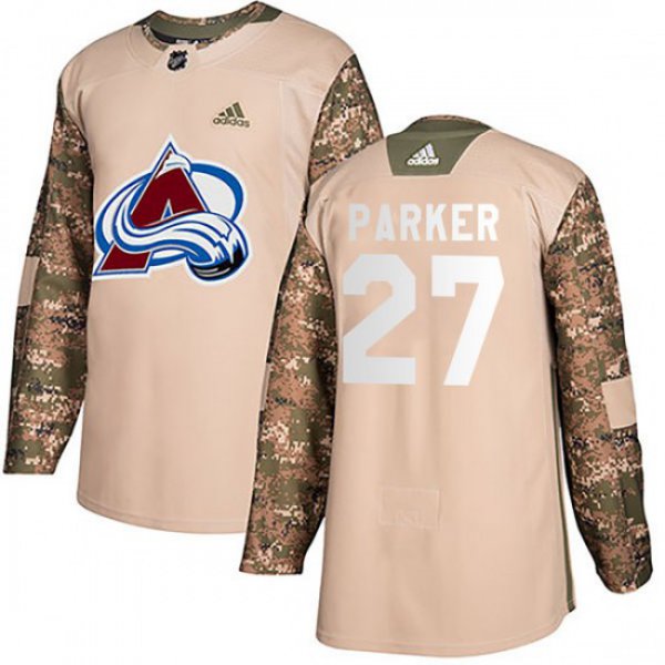 Men's Colorado Avalanche #27 Scott Parker Adidas Authentic Veterans Day Practice Camo Jersey