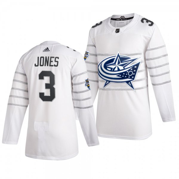 Men's Columbus Blue Jackets #3 Seth Jones White 2020 NHL All-Star Game Adidas Jersey