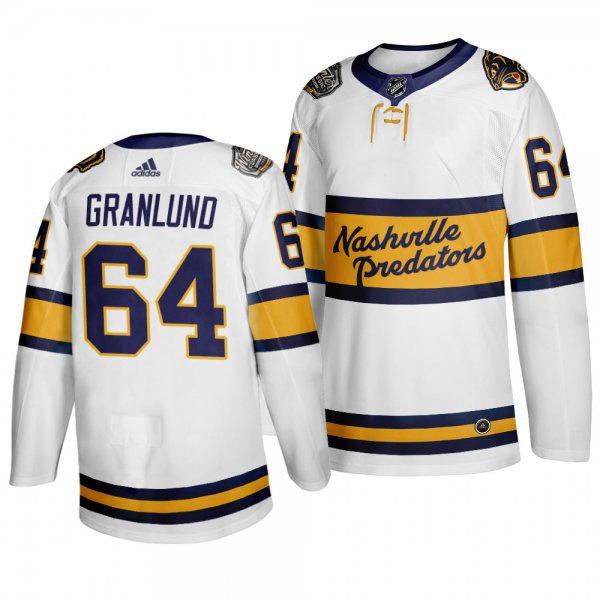 Men's Nashville Predators 64 Mikael Granlund White 2020 Winter Classic Adidas Jersey