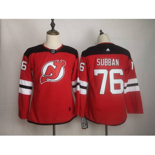 Men's New Jersey Devils 76 P.K. Subban Red Women Adidas Jersey