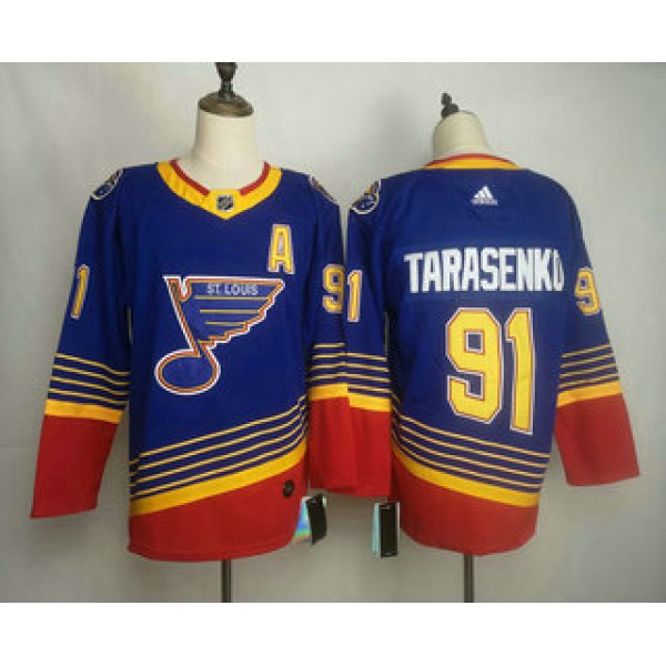 Men's St. Louis Blues #91 Vladimir Tarasenko Blue Adidas Stitched NHL Throwback Jersey