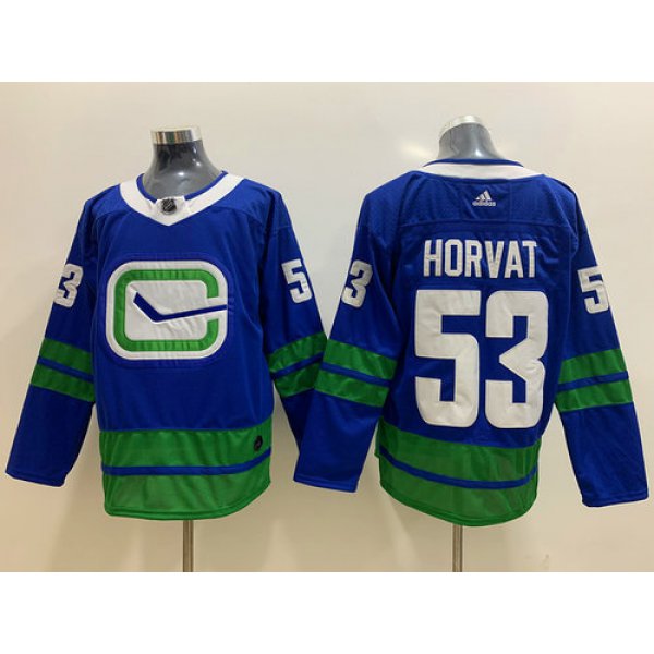 Men's Vancouver Canucks 53 Bo Horvat Blue Adidas Jersey