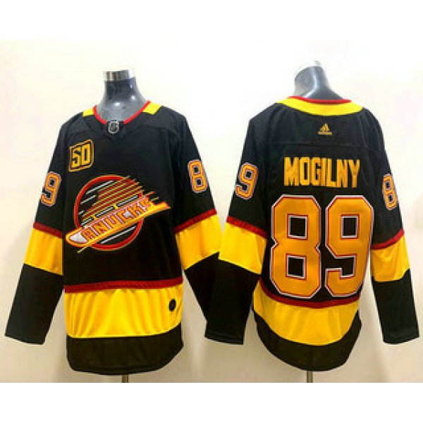 Men's Vancouver Canucks #89 Alexander Mogilny Black 50th Season Adidas Stitched NHL Jersey