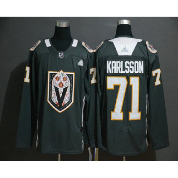 Men's Vegas Golden Knights #71 William Karlsson Gray Dia De Los Muertos Adidas Jersey