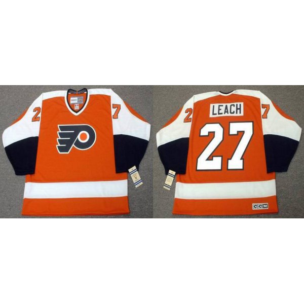 Philadelphia Flyers #27 REGGIE LEACH 1974 CCM Vintage Throwback Away Hockey Jersey