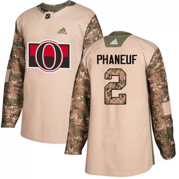 Adidas Senators #2 Dion Phaneuf Camo Authentic 2017 Veterans Day Stitched NHL Jersey