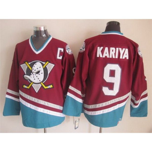 Anaheim Ducks #9 Paul Kariya Red Throwback CCM Jersey