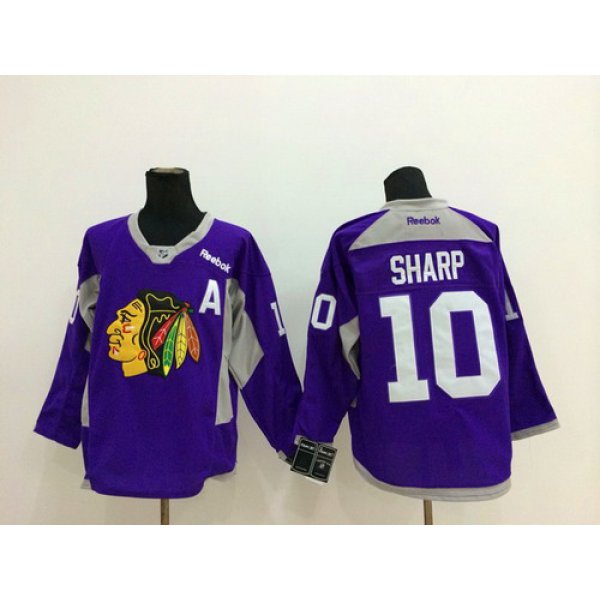 Chicago Blackhawks #10 Patrick Sharp 2014 Training Purple Jersey