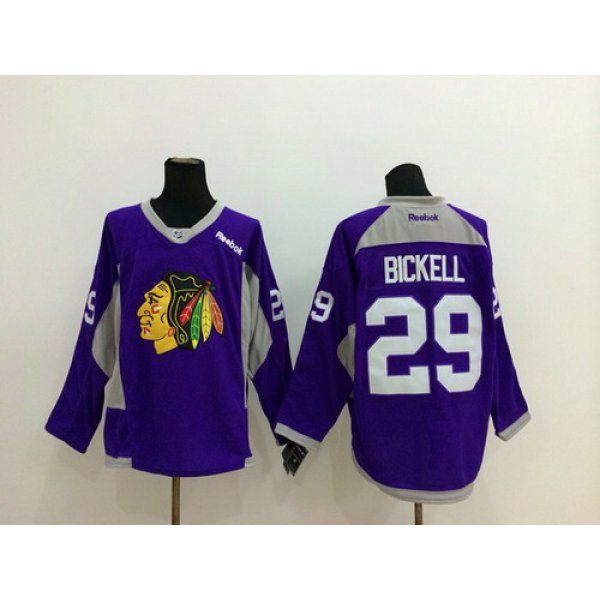 Chicago Blackhawks #29 Bryan Bickell 2014 Training Purple Jersey