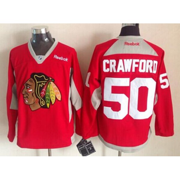 Chicago Blackhawks #50 Corey Crawford 2014 Training Red Jersey