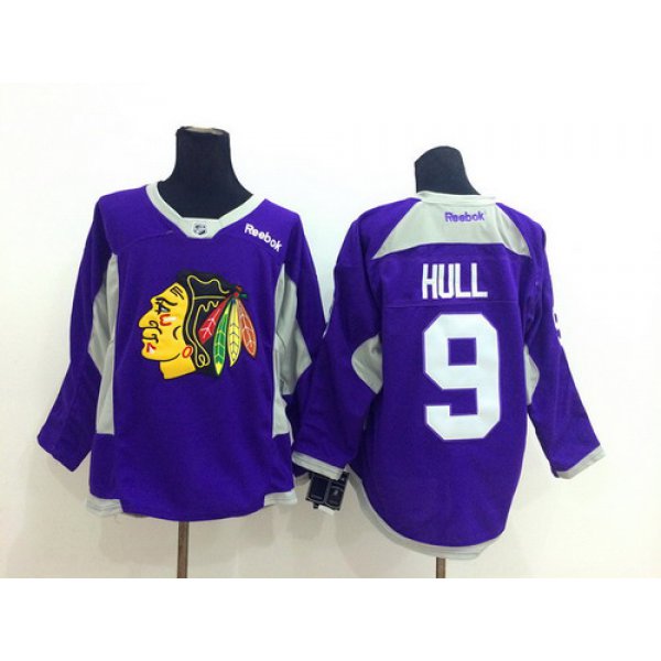 Chicago Blackhawks #9 Bobby Hull 2014 Training Purple Jersey