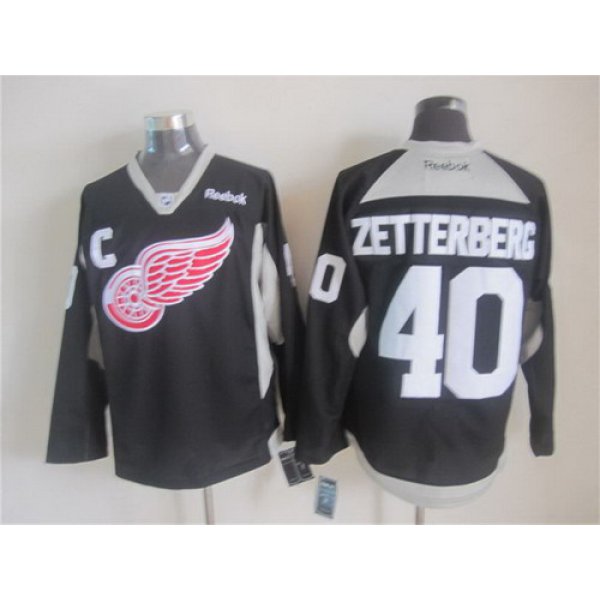 Detroit Red Wings #40 Henrik Zetterberg 2014 Training Black Jersey