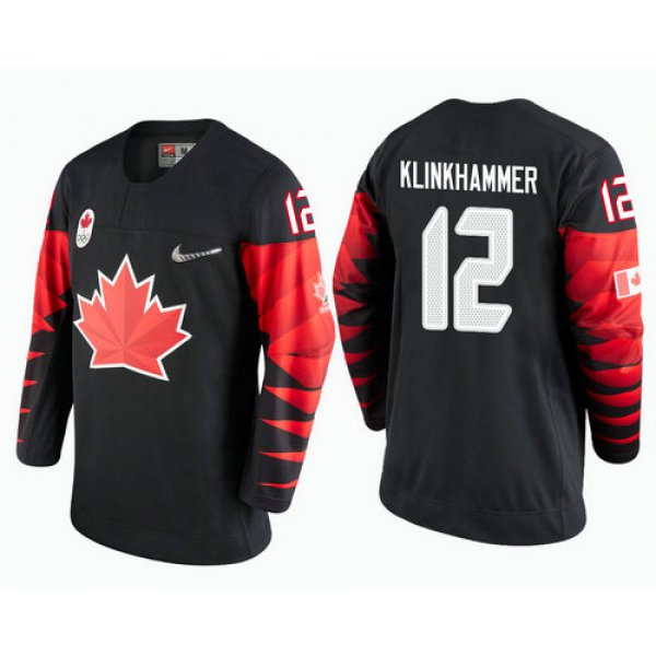 Men Canada Team #12 Rob Klinkhammer Black 2018 Winter Olympics Jersey