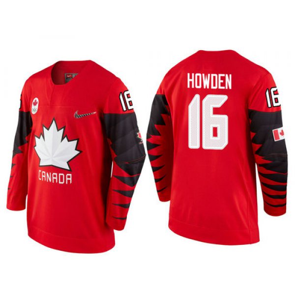 Men Canada Team #16 Quinton Howden Red 2018 Winter Olympics Jersey