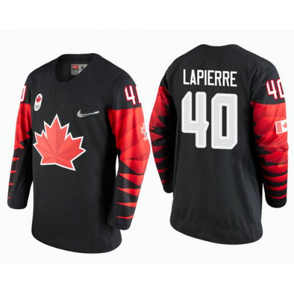 Men Canada Team #40 Maxim Lapierre Black 2018 Winter Olympics Jersey