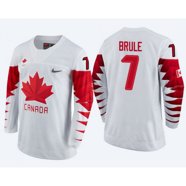 Men Canada Team #7 Gilbert Brule White 2018 Winter Olympics Jersey