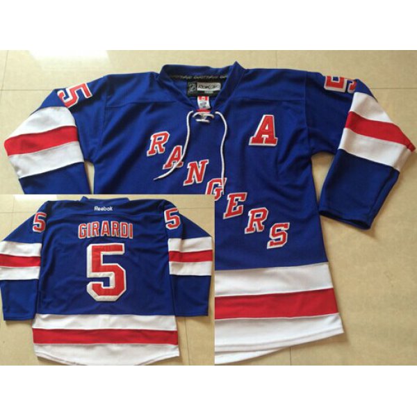 New York Rangers #5 Dan Girardi Light Blue Jersey