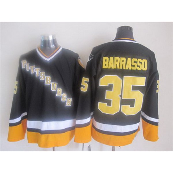 Pittsburgh Penguins #35 Tom Barrasso 1993 Black Throwback CCM Jersey