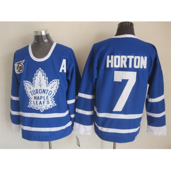 Toronto Maple Leafs #7 Tim Horton Blue 75TH Throwback CCM Jersey